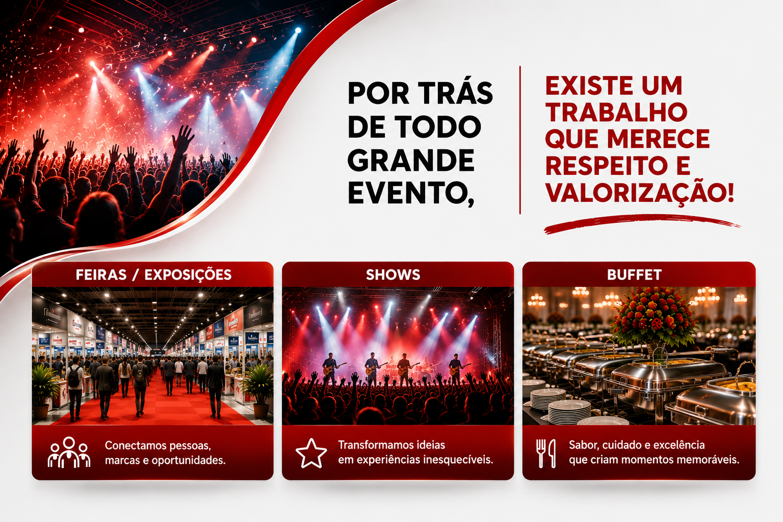 Equipe de profissionais do setor de eventos em colaboração